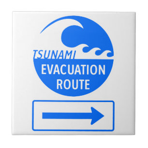 Isolated evacuation Route Highway sign Ceramic Tile
