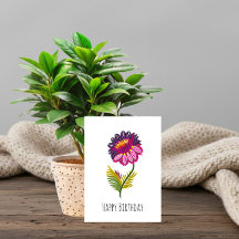 Isolated flower Birthday Card
