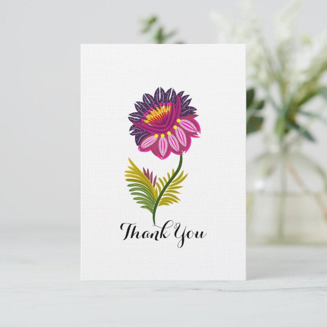 Isolated flower thank you card (Standing Front)