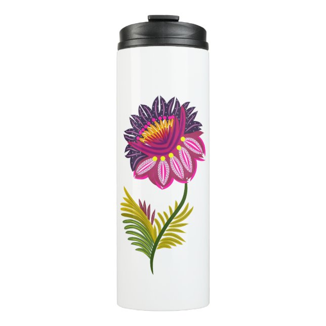 Isolated flower thermal tumbler (Front)