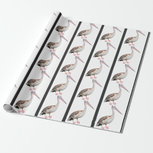 Isolated of he great white pelican postcard T-Shir Wrapping Paper