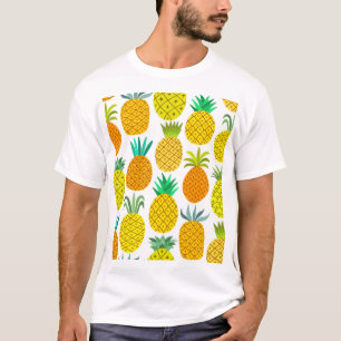 Isolated Pineapple: Vintage Seamless Pattern. T-Shirt