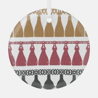 Isolated Tassel Fringe Garland Set. Glass Tree Decoration