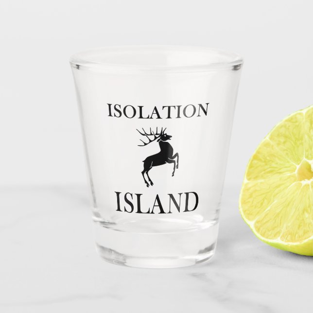 Isolation Island Clue Shot Glass (Front)