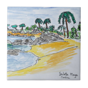 Isolella Beach, Ajaccio   Corsica, France Ceramic Tile
