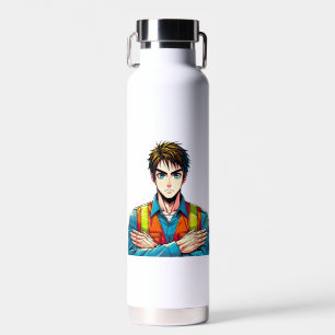 Isolierte Flasche mit Manga-Sicherheitsfachmann Water Bottle