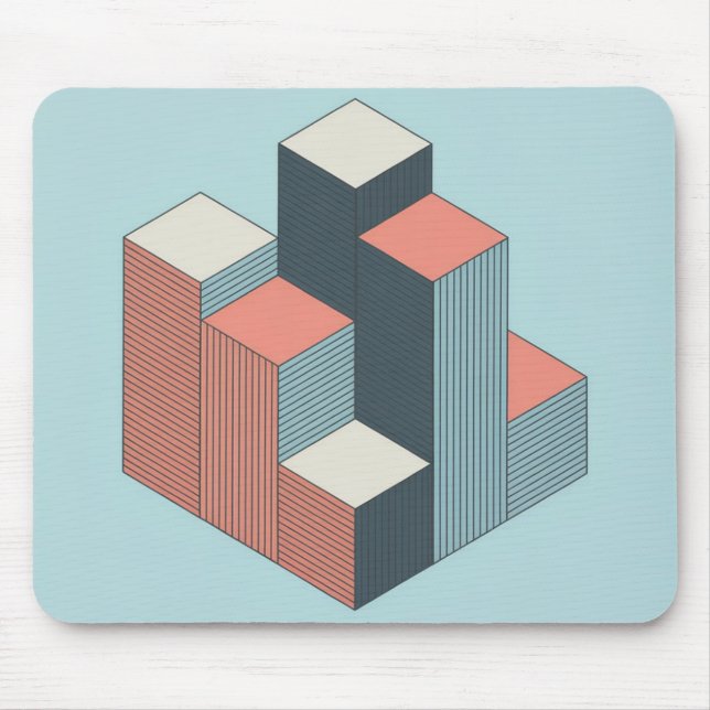 Isometric City Blocks Vector Mousepad (Front)