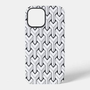 Isometric Cubes Black White Pattern iPhone 12 Case