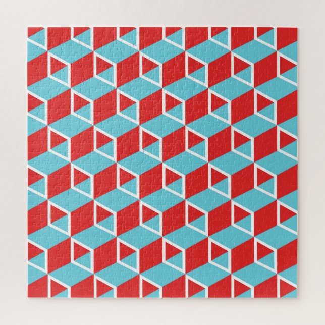 Isometric Cubes: Colourful Vintage Background. Jigsaw Puzzle (Vertical)