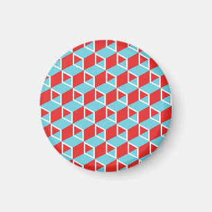 Isometric Cubes: Colourful Vintage Background. Magnet