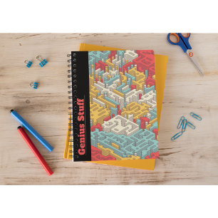Isometric Genius Creative Pattern Abstract Geometr Notebook
