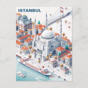 Isometric Istanbul Travel Postcard