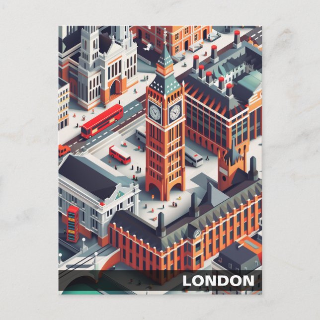 Isometric London Travel Postcard (Front)