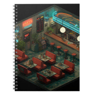 Isometric Night Diner Glow Notebook