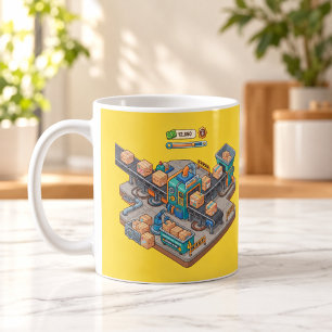 Isometric Packing Factory Tycoon Game Mug