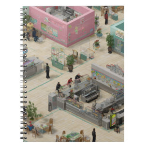 Isometric Pastel Food Court Notebook