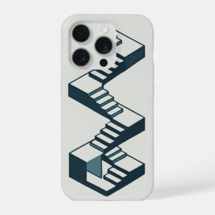 Isometric Staircase 3D Geometric Architecture Art iPhone 15 Pro Case