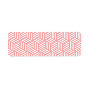 Isometric Weave #FFAAAA Return Address Label