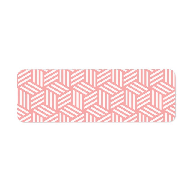 Isometric Weave #FFAAAA Return Address Label (Front)