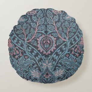 Ispahan Vintage Blue Pattern by William Morris    Round Cushion