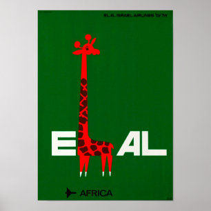 " Israel: 1960er/heute - EL AL Afrika Reise ... Poster