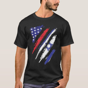 Israel American Grown Flag USA Patriot Heritage Mo T-Shirt