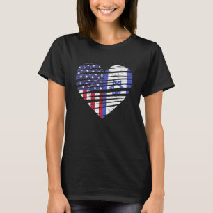 Israel American Grown Heart USA Patriot Heritage M T-Shirt