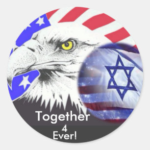 Israel And America Classic Round Sticker