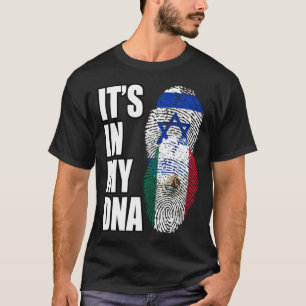 Israel And Mexican Mix Heritage DNA Flag T-Shirt