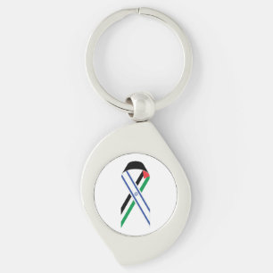 Israel and Palestine flag peace ribbon Key Ring