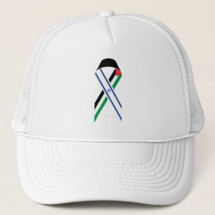 Israel and Palestine flag peace ribbon Trucker Hat