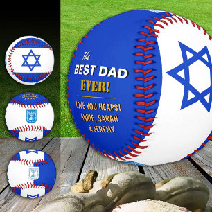 Israel Best Dad, patriotic, Israeli Flag Baseball