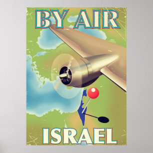 Israel By air vintage travel poster