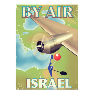 Israel By air vintage travel poster