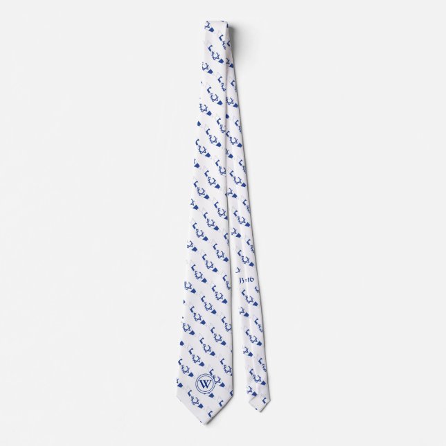 ISRAEL Christian Scripture Monogram Tie (Front)