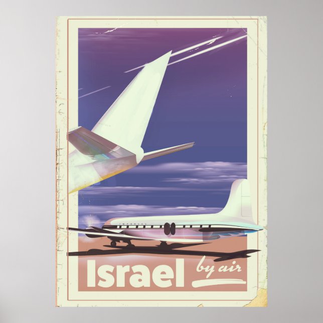 Israel Commercial airliner travel poster (Front)