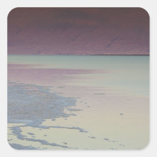 Israel, Dead Sea, Ein Bokek, Dead Sea, dusk Square Sticker