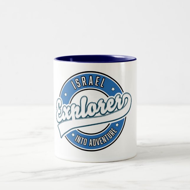 Israel explorer into adventure Two-Tone coffee mug (Center)