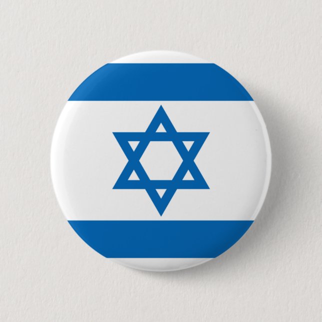 Israel flag 6 cm round badge (Front)