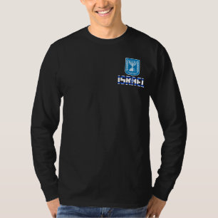Israel Flag and Coat of Arms Patriotic T-Shirt