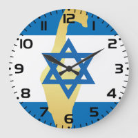 Israel Flag and Map Blue Star of David Emblem