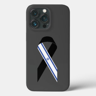 Israel flag black ribbon dark grey iPhone 13 pro case