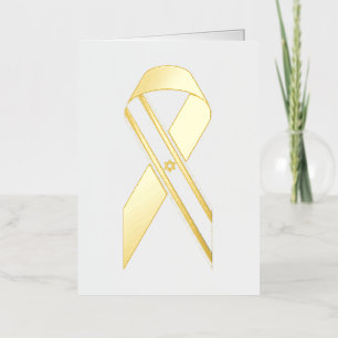 Israel flag black ribbon Hanukkah Foil Greeting Card