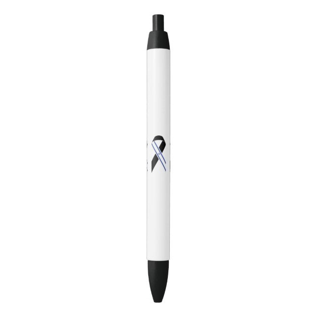Israel flag black ribbon ink pen (Front Vertical)