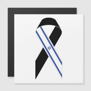 Israel flag black ribbon magnetic card