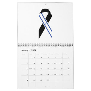 Israel flag black ribbon memorial calendar