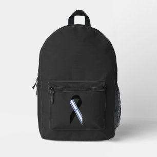 Israel flag black ribbon memorial printed backpack