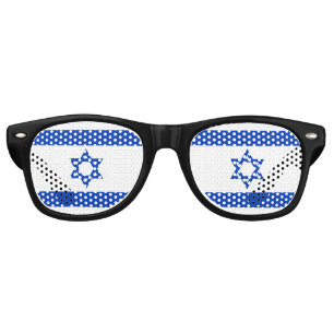 Israel flag blue and white modern retro sunglasses