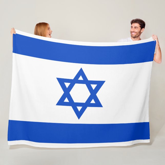 Israel flag blue Star of David Fleece Blanket (In Situ)