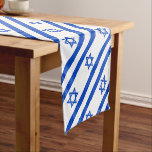 Israel flag blue Star of David Short Table Runner<br><div class="desc">Israel Israeli blue Star of David flag The blue stripes are intended to symbolise the stripes on a tallit, the traditional Jewish prayer shawl. The portrayal of a Star of David on the flag of the State of Israel is a widely acknowledged symbol of the Jewish people and of Judaism....</div>